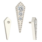ASTM F136 Titanium Labret Ear Lip Stud CZ Paved Top Stone Cartilage Tragus