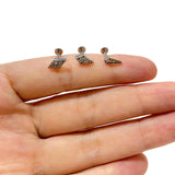ASTM F136 Titanium Labret Ear Lip Stud CZ Paved Top Stone Cartilage Tragus