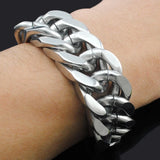 20mm Punk 316L Stainless Steel Bracelet Men Biker Chain Heavy Bracelet
