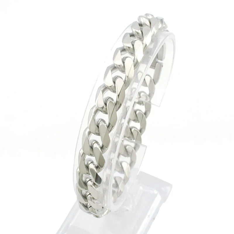 10mm Stainless Steel Men's Bracelet Rock Bangle Male Accessory