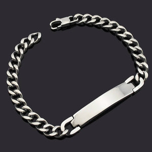 Stainless Steel Personalized ID Bracelet for Men Women
