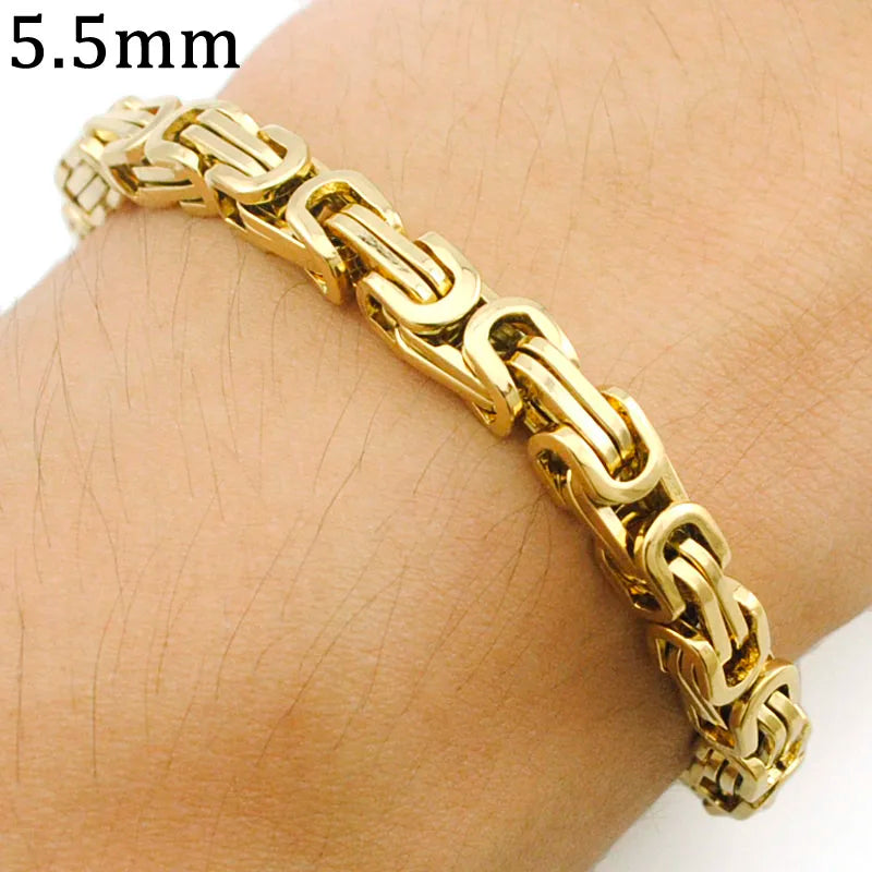 Stainless Steel Bracelet Wristband Hand Chain MENS JEWELRY
