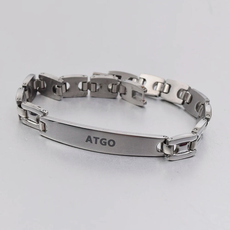Men's Stainless Steel ID Bracelet Silver
