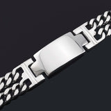 Metal Rock Style Stainless Steel ID Cuffs Bracelet Unisex