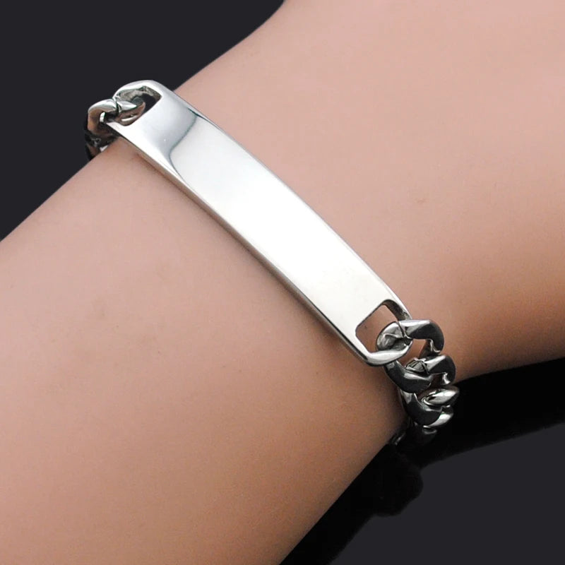 Men's Stainless Steel Blank ID Bracelet 6mm