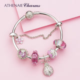 925 Silver Enamel Butterfly Daisy Charm Bracelet Pendant