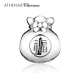 925 Silver Chinese Blessing Bag Charms Beads