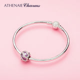 925 Silver Nature's Radiance Purple Charm Beads European Bracelet DIY Jewelry