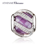 925 Silver Nature's Radiance Purple Charm Beads European Bracelet DIY Jewelry