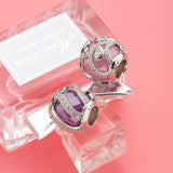 925 Silver Nature's Radiance Purple Charm Beads European Bracelet DIY Jewelry