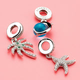 925 Silver Dolphin Sky CZ Pendant Charm for Bracelets & Bangle