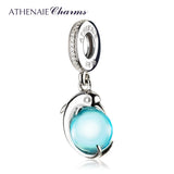 925 Silver Dolphin Sky CZ Pendant Charm for Bracelets & Bangle