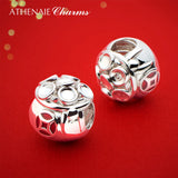 925 Silver Red Enamel Chinese Wealth Ingot Charm for Bracelet