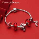 925 Silver Red Enamel Chinese Lucky Cloud Charms for Women
