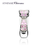 925 Silver Red CZ Bow Clip Spacer Charm