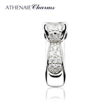 925 Silver Red CZ Bow Clip Spacer Charm