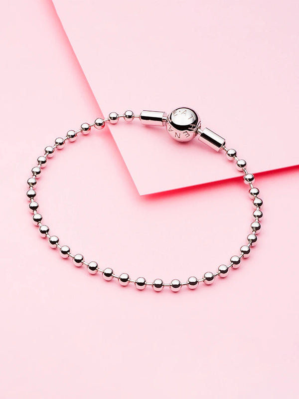 925 Sterling Silver Soft Beads Bracelet for Women