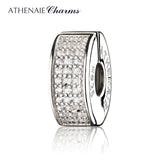 925 Silver Clip Spacer CZ Enamel Charm Beads Red/White