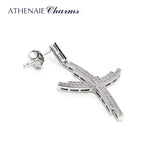 925 Silver CZ Cross Drop Earrings for Women Party Gift Brincos