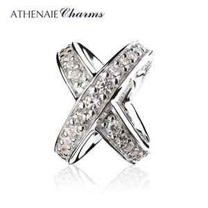 925 Silver Galaxy Cross Ring Bead Charms for Women