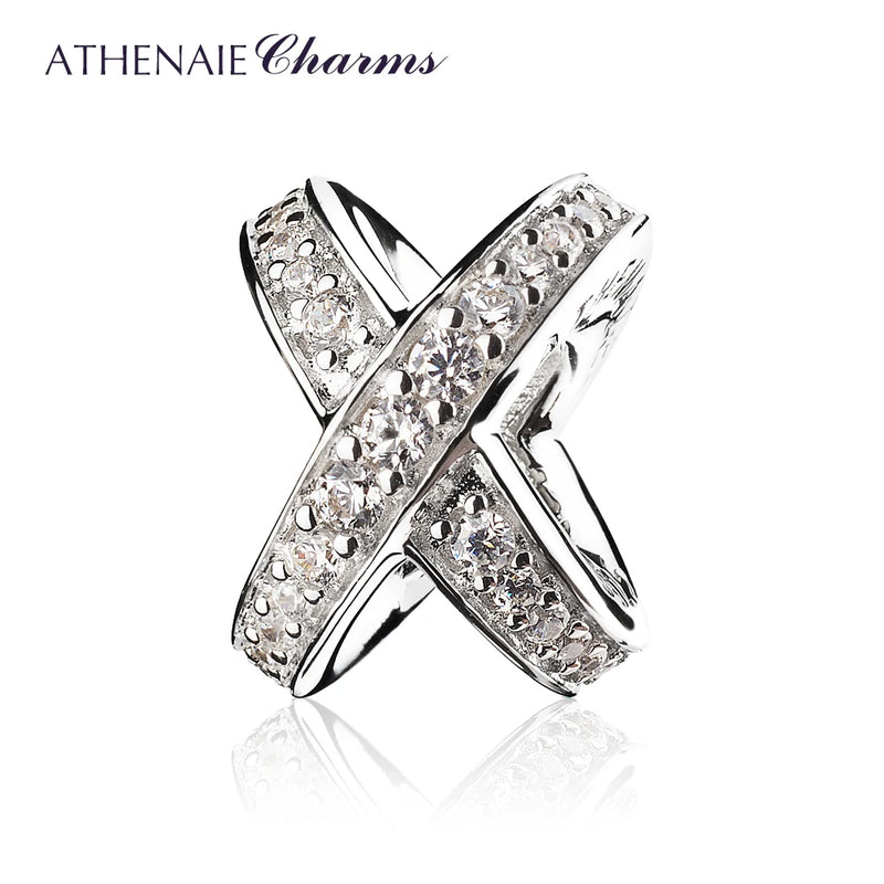 925 Silver Galaxy Cross Ring Bead Charms for Women