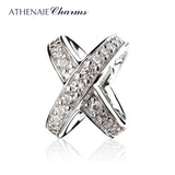 925 Silver Galaxy Cross Ring Bead Charms for Women
