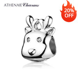 925 Silver Reindeer Bead Charms for Christmas