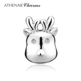 925 Silver Reindeer Bead Charms for Christmas