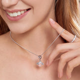 925 Silver Bee Pendant Necklace with Crystals for Women