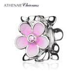 Dazzling Daisy Pink CZ Spacer Charms 925 Silver Beads