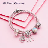Devil Eye 925 Sterling Silver Charms Pendant for Bracelet Bangle