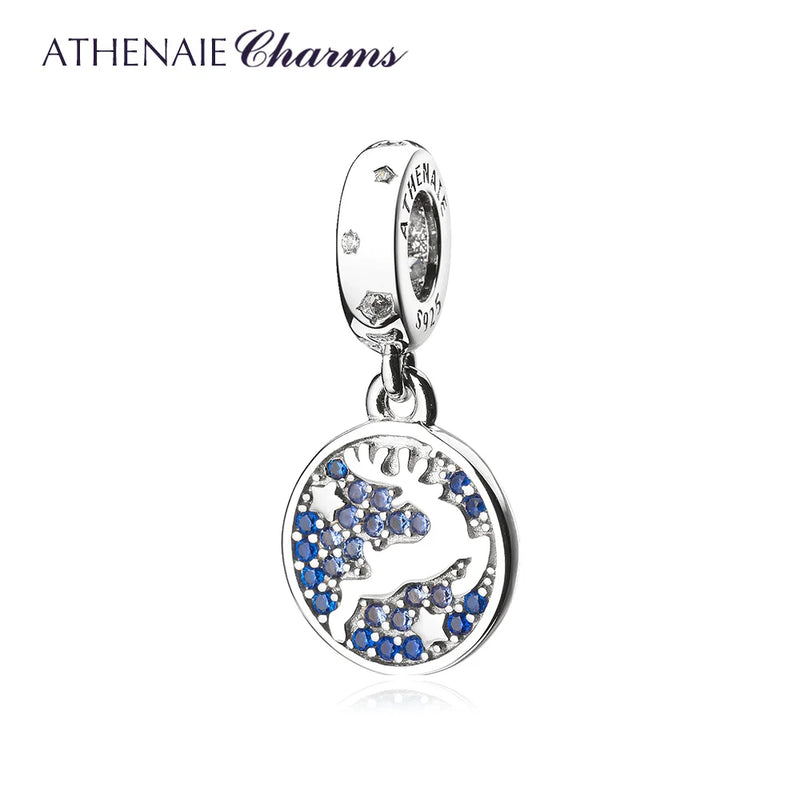 925 Silver Reindeer Pendants CZ Holiday Deer Charms for Women