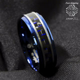 8mm Men's Tungsten Ring & Carbon Fiber Wedding Band