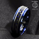 8mm Men's Tungsten Ring & Carbon Fiber Wedding Band