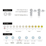 Moissanite Earrings S925 Sterling Silver Women's Fine Jewelry