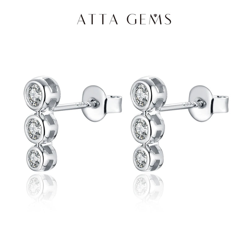 Moissanite Earrings S925 Sterling Silver Women's Fine Jewelry