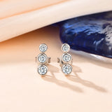 Moissanite Earrings S925 Sterling Silver Women's Fine Jewelry