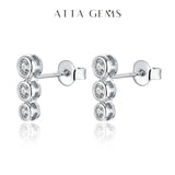 Moissanite Earrings S925 Sterling Silver Women's Fine Jewelry