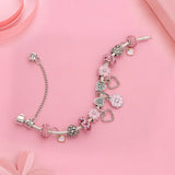 Pink Heart&Flower Bracelet&Bangles For Women Charm Bracelet
