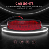 ATV 12V 3 Wire Brake Stop Light Taillight Red Off Road Motorcycle Signal Lamp