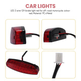 ATV 12V 3 Wire Brake Stop Light Taillight Red Off Road Motorcycle Signal Lamp