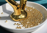 18K 750 Loose Bead Ball Mountings Jewelry Settings Parts Necklace Bracelet