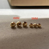 18K 750 Loose Bead Ball Mountings Jewelry Settings Parts Necklace Bracelet