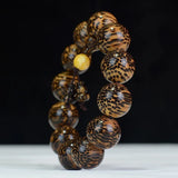Snake Scale Wood Buddha Prayer Beads Bracelet Charm Jewelry