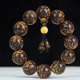 Snake Scale Wood Buddha Prayer Beads Bracelet Charm Jewelry