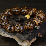 Snake Scale Wood Buddha Prayer Beads Bracelet Charm Jewelry
