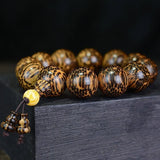Snake Scale Wood Buddha Prayer Beads Bracelet Charm Jewelry