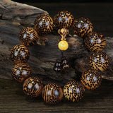 Snake Scale Wood Buddha Prayer Beads Bracelet Charm Jewelry