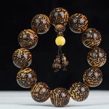 Snake Scale Wood Buddha Prayer Beads Bracelet Charm Jewelry