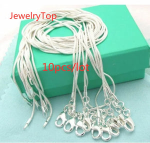 10PCS 16-30in 925 Sterling Silver Snake Chain Necklace Jewelry Wedding Pendant